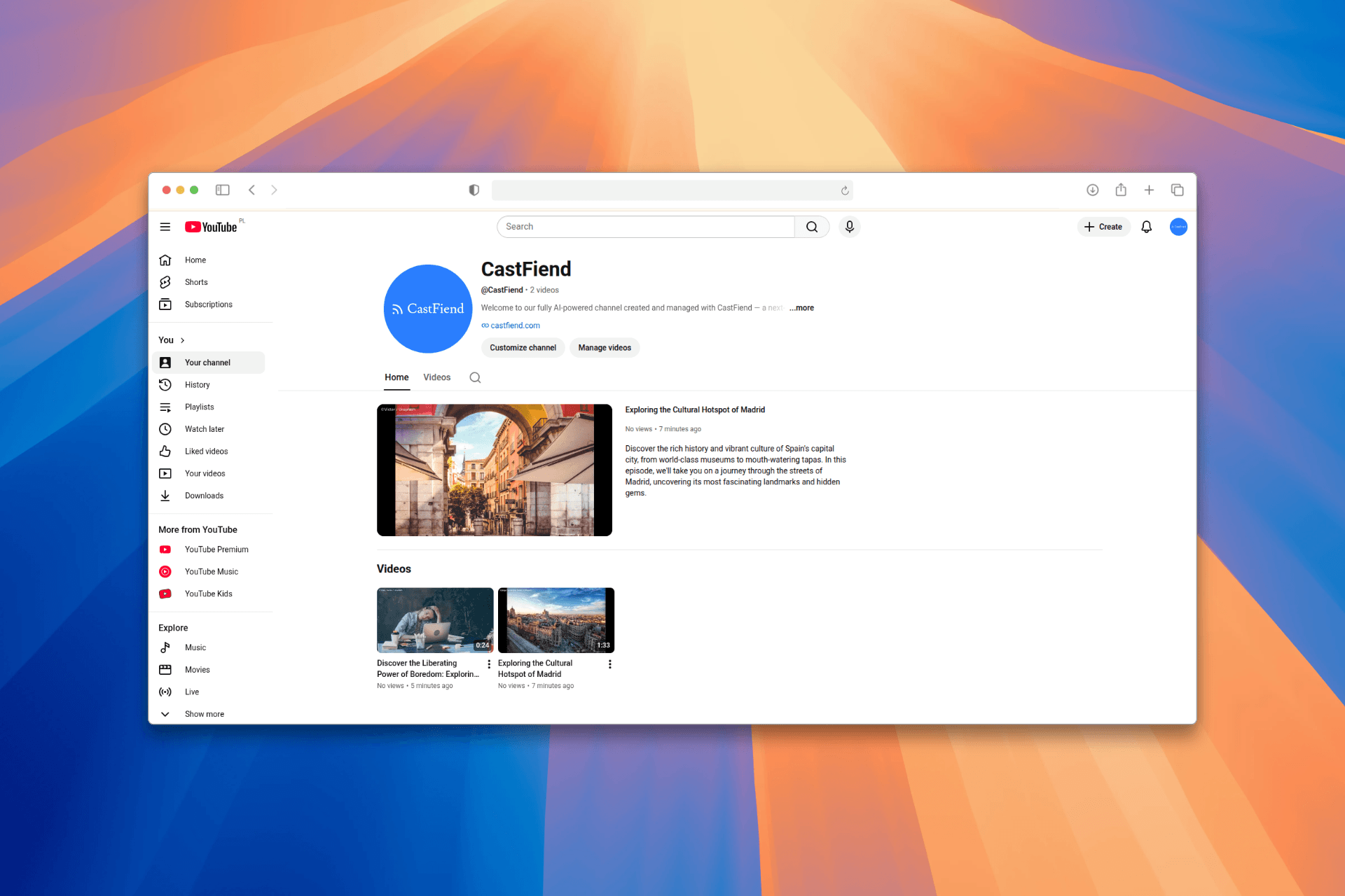 YouTube Channel Preview